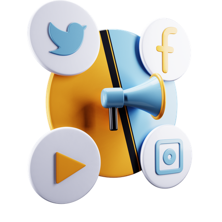 social media promotion 3d icon download in png blend fbx gltf file formats marketing announcement digital pack branding icons 5639472